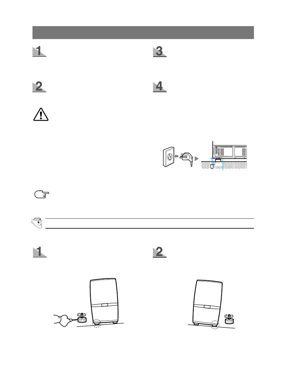 Installing the fridge / freezer, Levelling, Warning | Samsung RB215LABP User Manual | Page 5 / 24