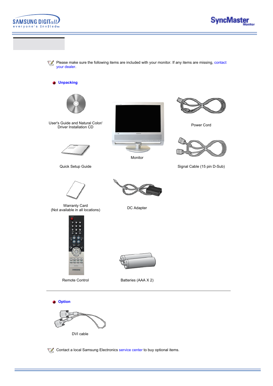 Introduction, Unpacking | Samsung 173MW User Manual | Page 10 / 63