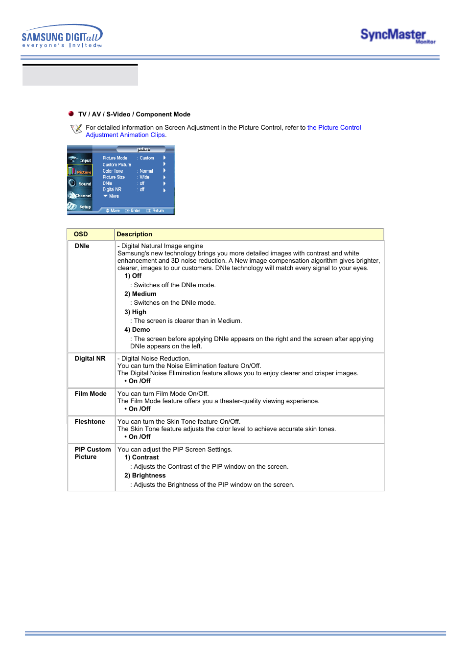 Osd functions | Samsung 173MW User Manual | Page 39 / 63