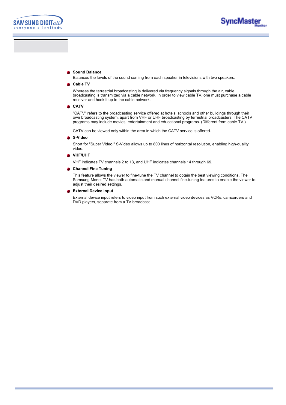 Terms | Samsung 173MW User Manual | Page 55 / 63