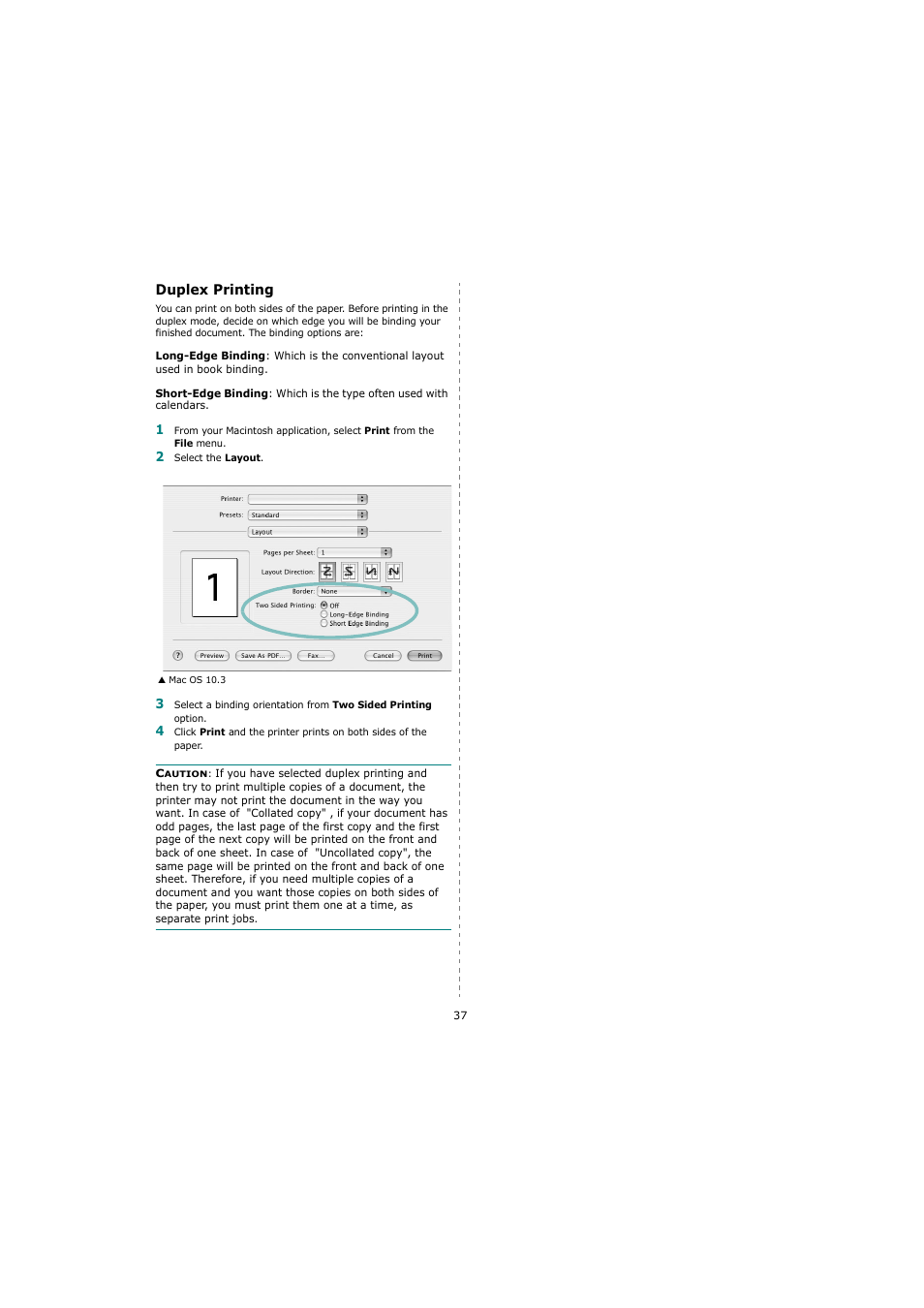 Duplex printing | Samsung ML-4551N User Manual | Page 108 / 111