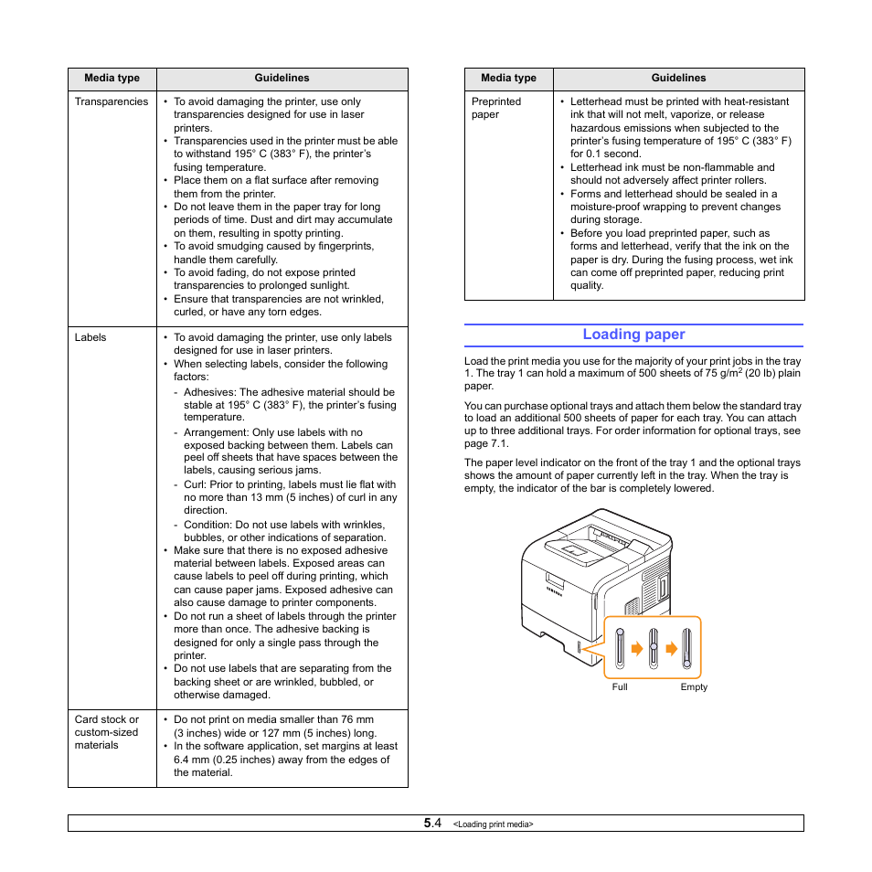 Loading paper | Samsung ML-4551N User Manual | Page 32 / 111