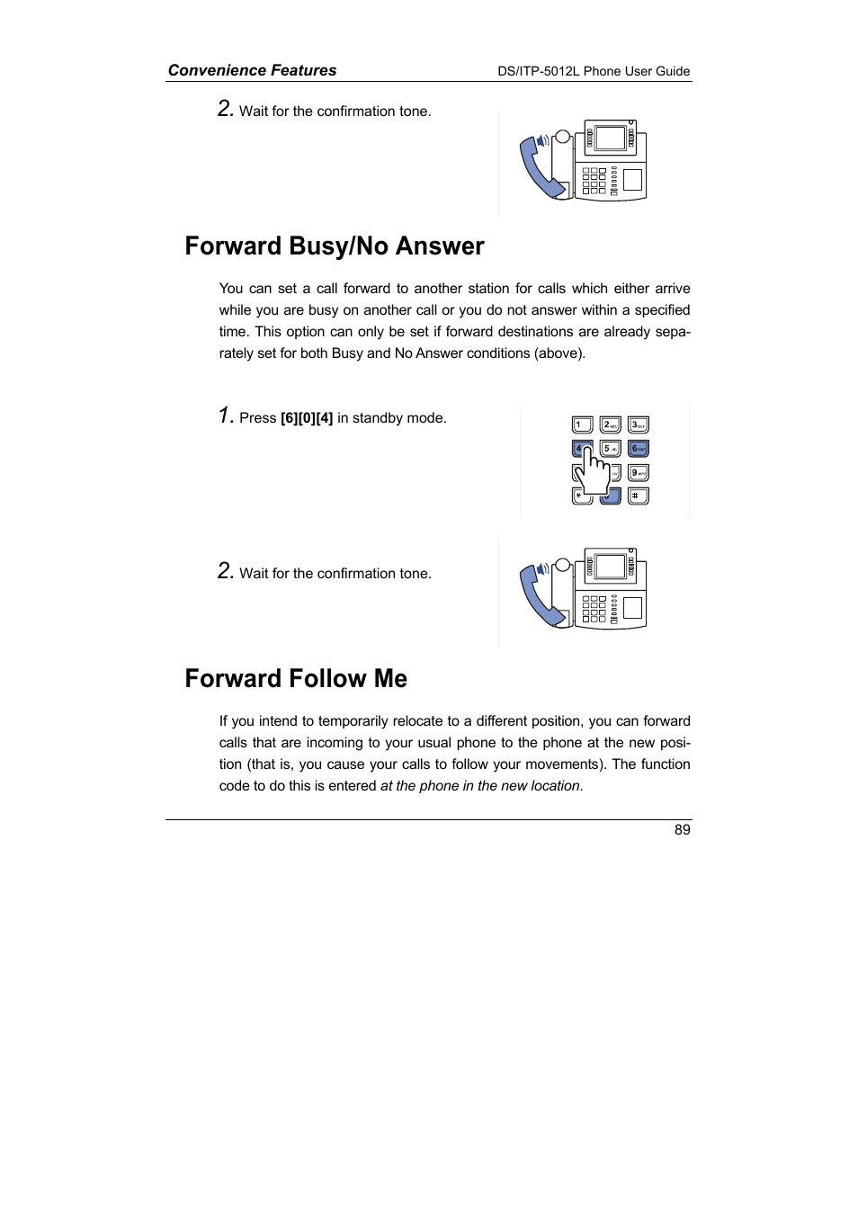 Forward busy/no answer forward follow me, Forward busy/no answer, Forward follow me | Samsung DS-5012L User Manual | Page 102 / 187
