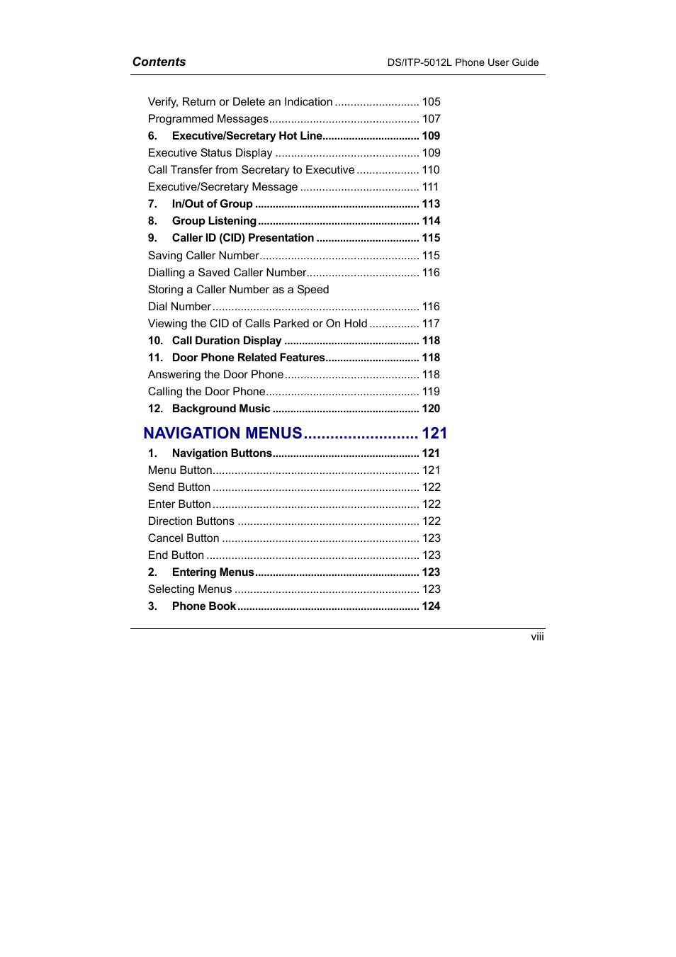 Navigation menus | Samsung DS-5012L User Manual | Page 11 / 187