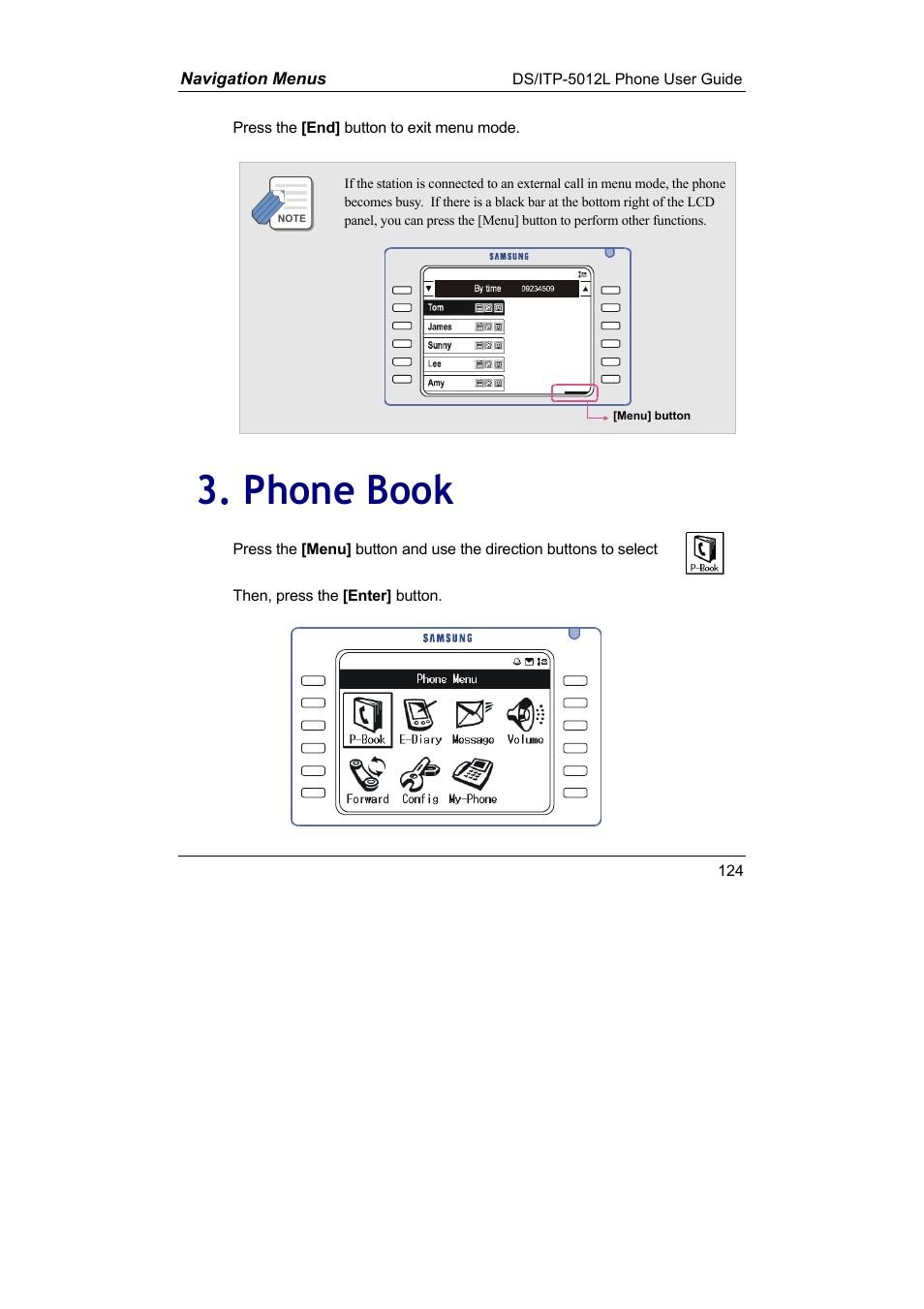 Phone book | Samsung DS-5012L User Manual | Page 137 / 187
