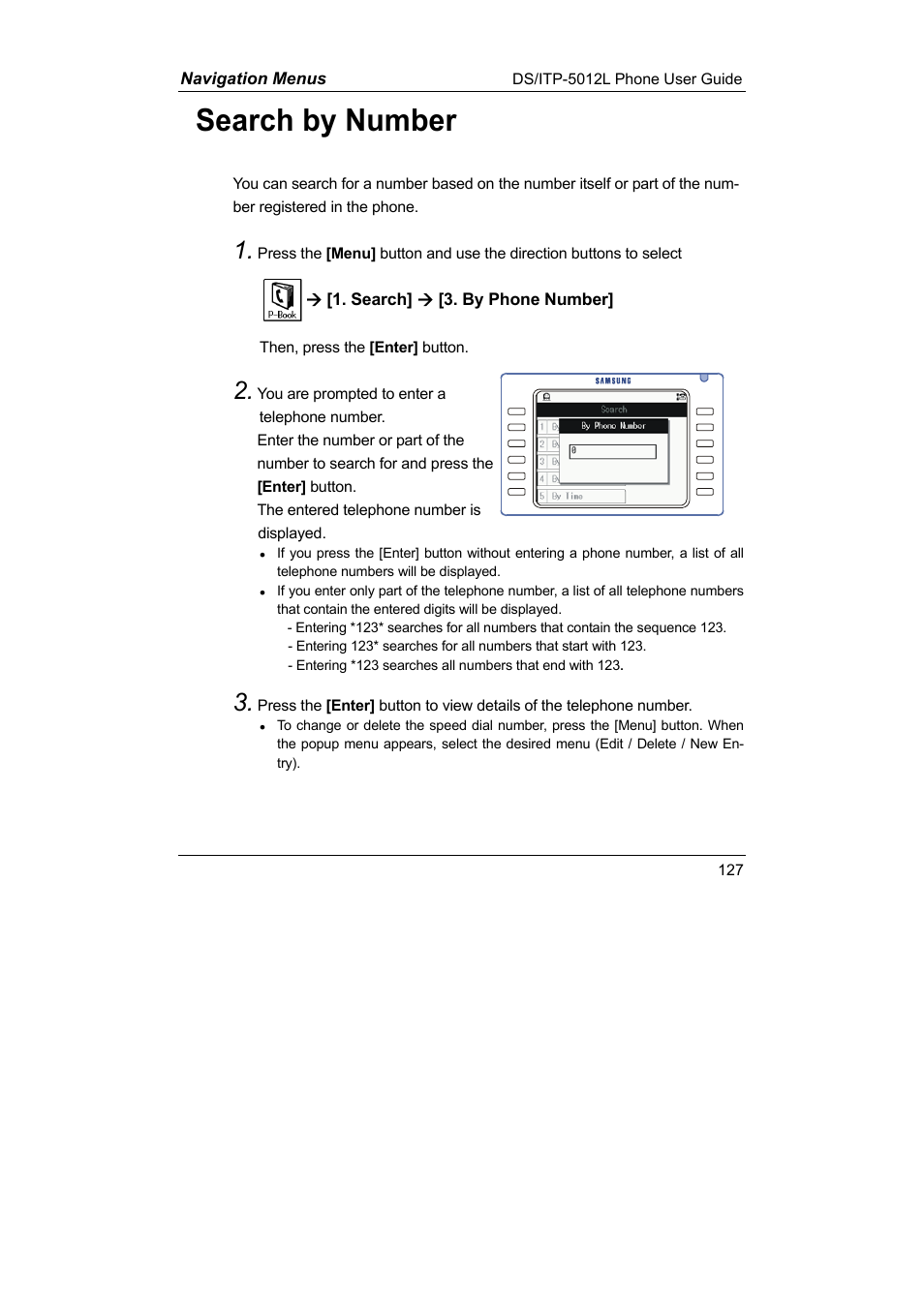 Search by number | Samsung DS-5012L User Manual | Page 140 / 187