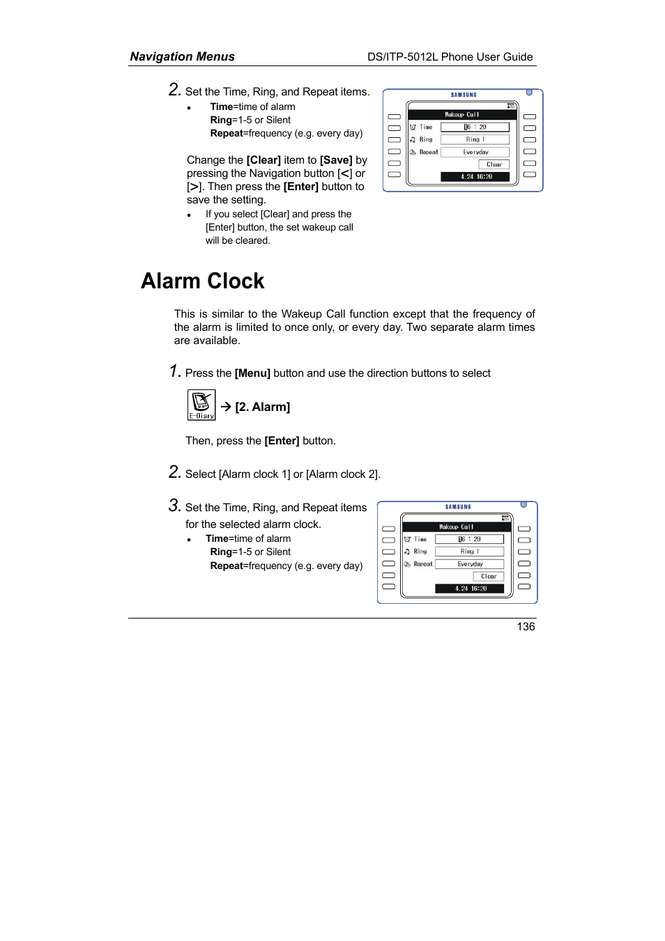 Alarm clock | Samsung DS-5012L User Manual | Page 149 / 187