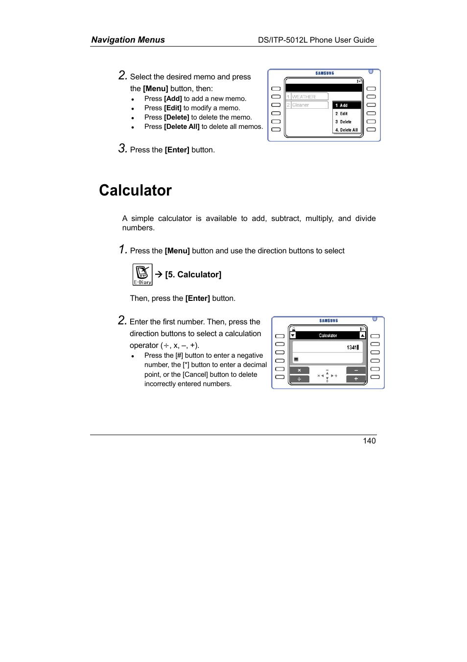 Calculator | Samsung DS-5012L User Manual | Page 153 / 187