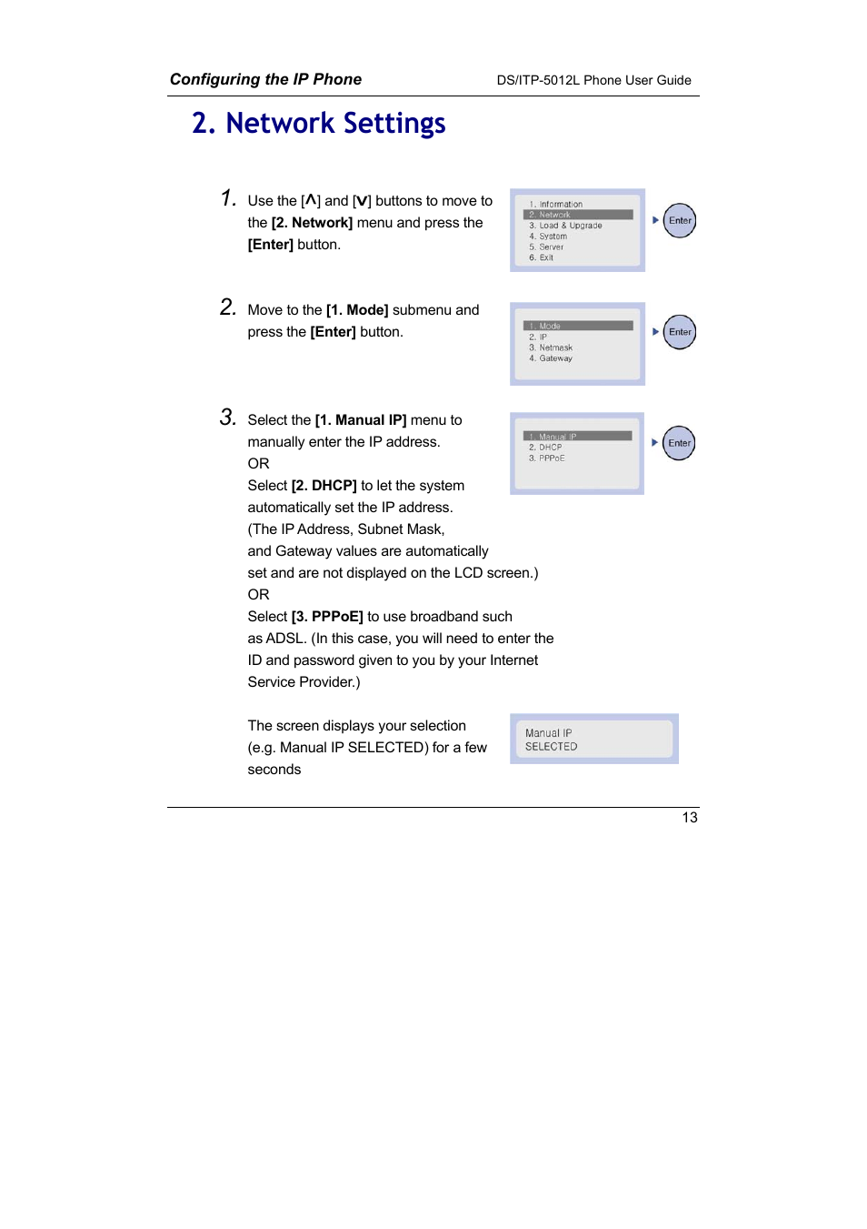 Network settings | Samsung DS-5012L User Manual | Page 26 / 187