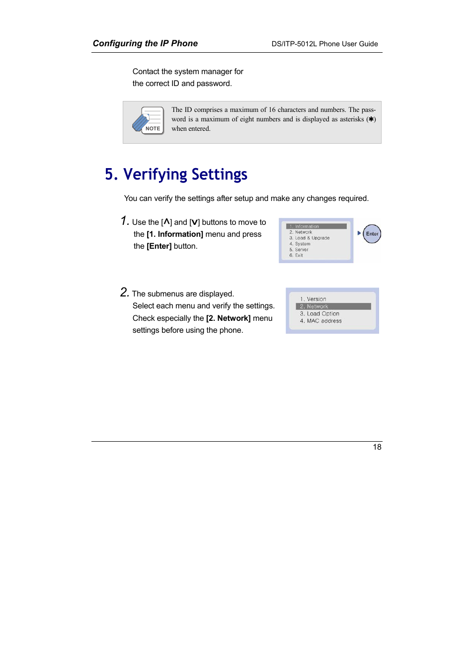 Verifying settings, Verifying, Settings | Samsung DS-5012L User Manual | Page 31 / 187