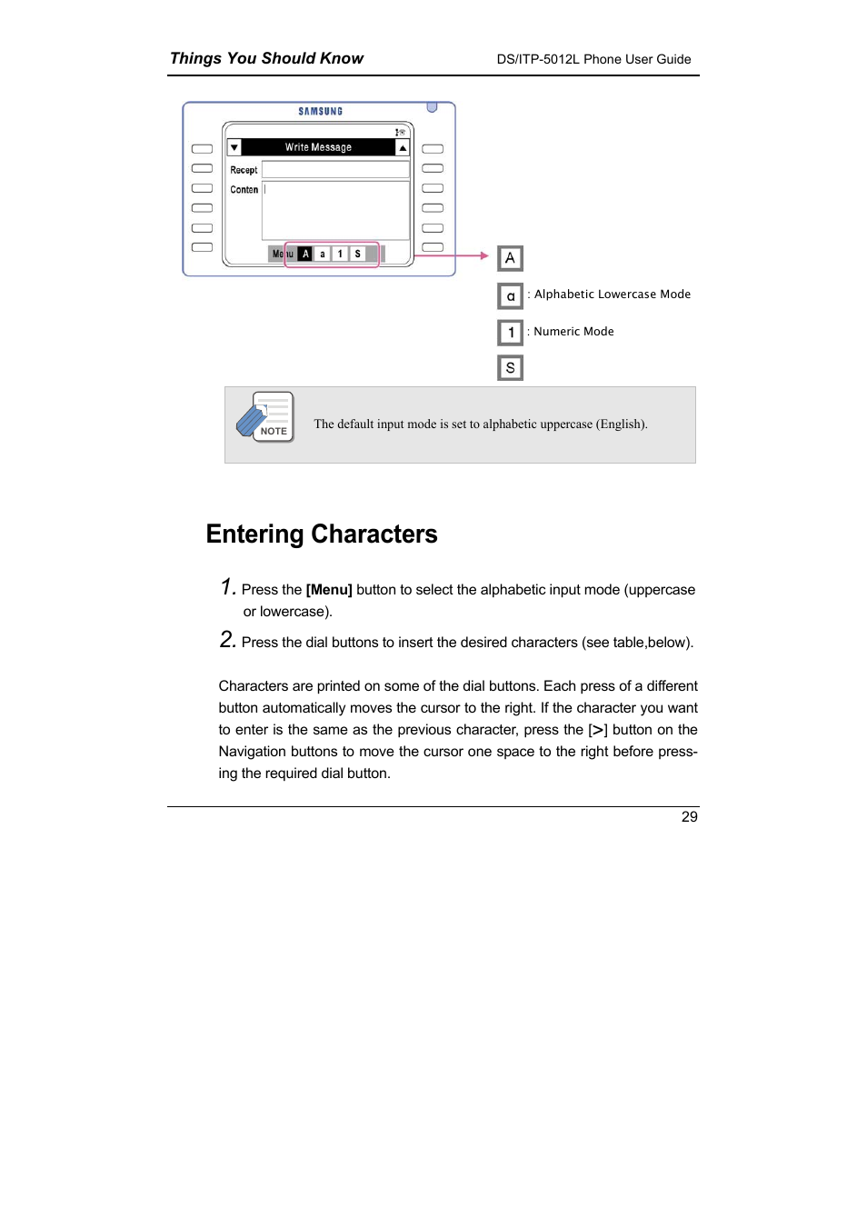 Entering characters | Samsung DS-5012L User Manual | Page 42 / 187