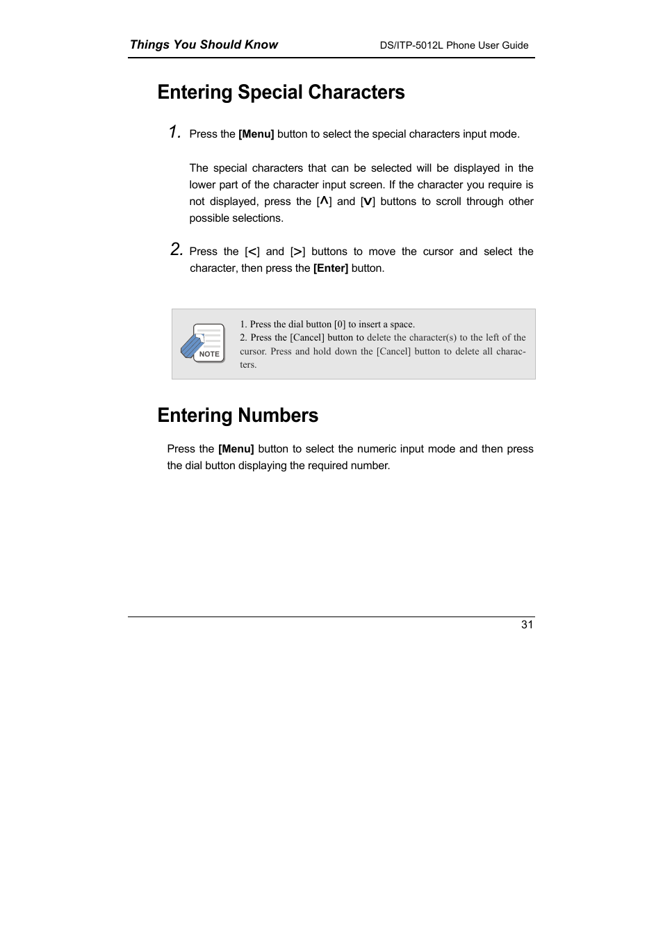 Entering special characters, Entering numbers | Samsung DS-5012L User Manual | Page 44 / 187