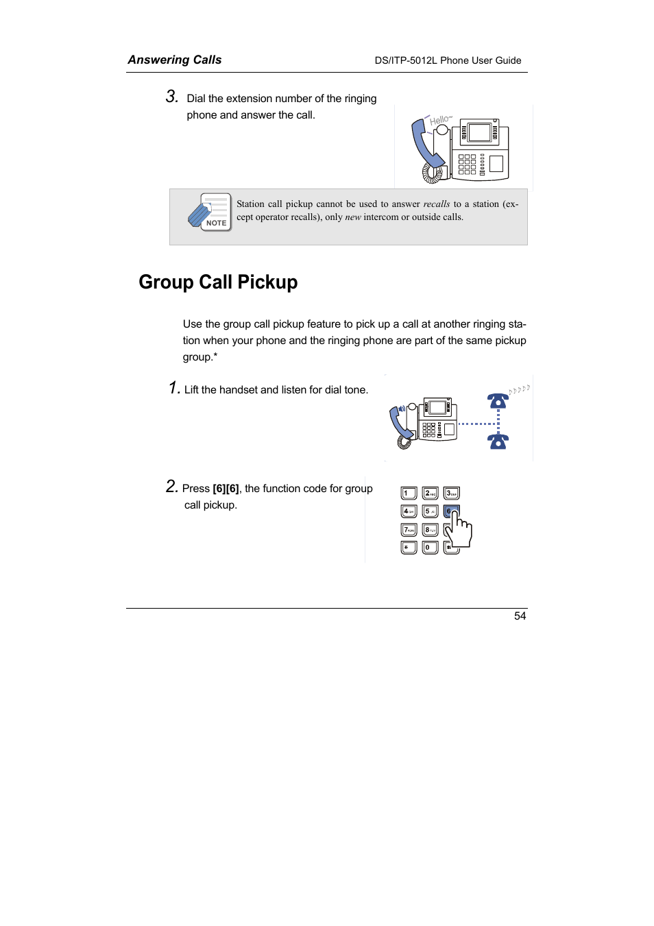 Group call pickup | Samsung DS-5012L User Manual | Page 67 / 187