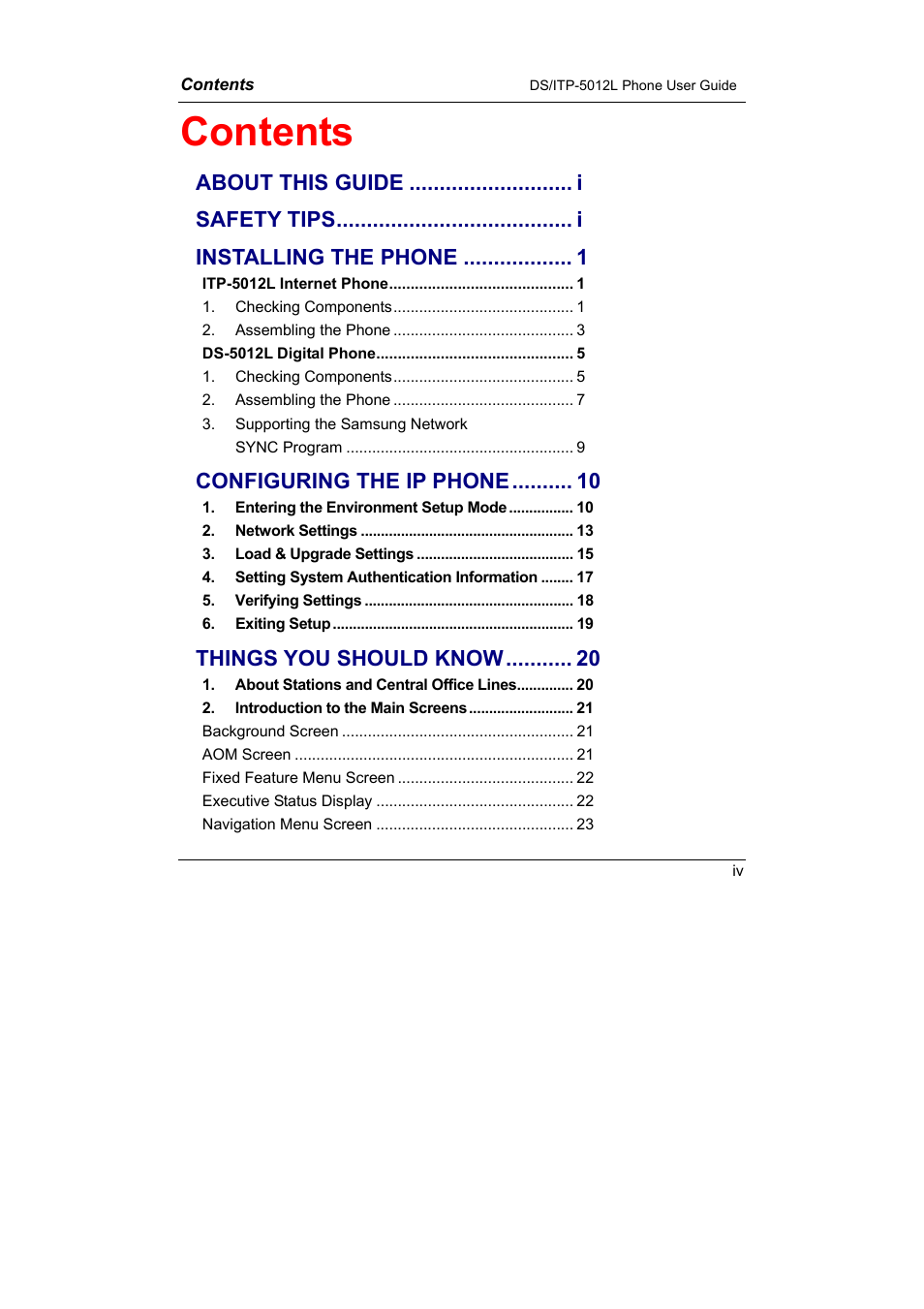 Samsung DS-5012L User Manual | Page 7 / 187