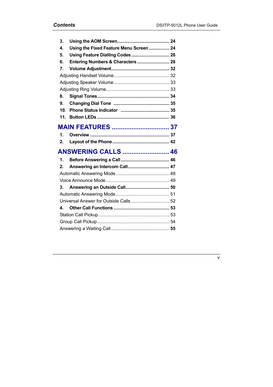Main features, Answering calls | Samsung DS-5012L User Manual | Page 8 / 187