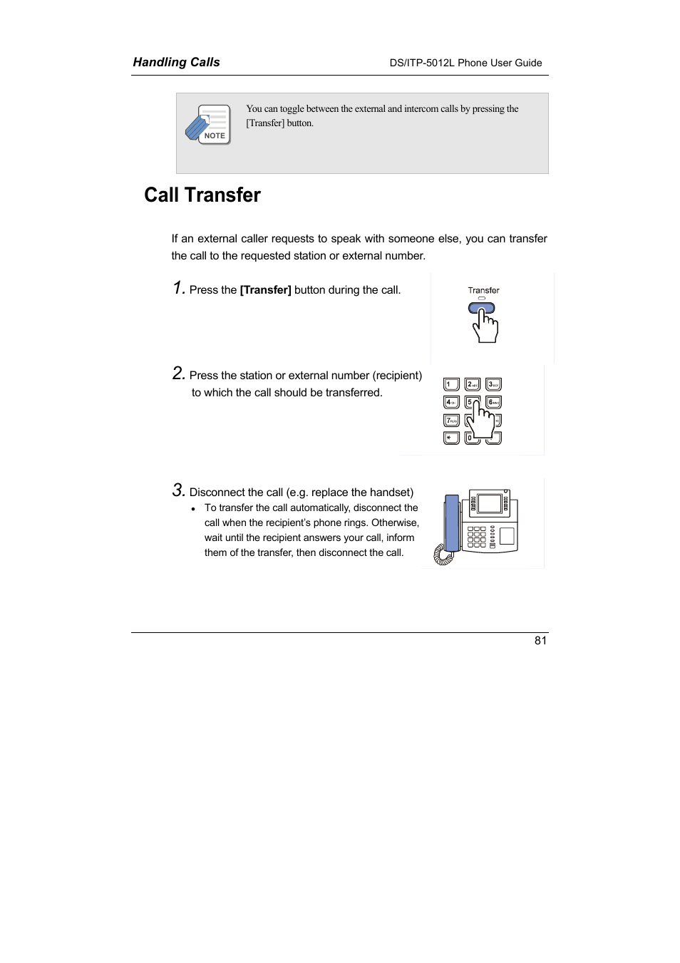 Call transfer | Samsung DS-5012L User Manual | Page 94 / 187