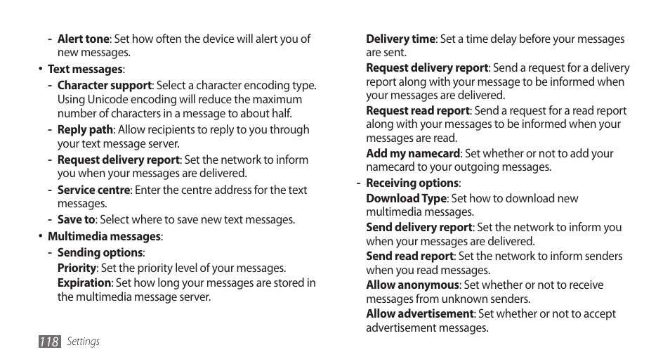 Samsung WAVE GT-S8500 User Manual | Page 118 / 145