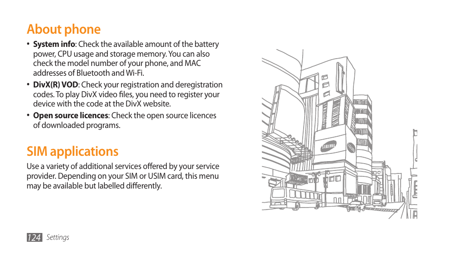 About phone, Sim applications, About phone sim applications | Samsung WAVE GT-S8500 User Manual | Page 124 / 145