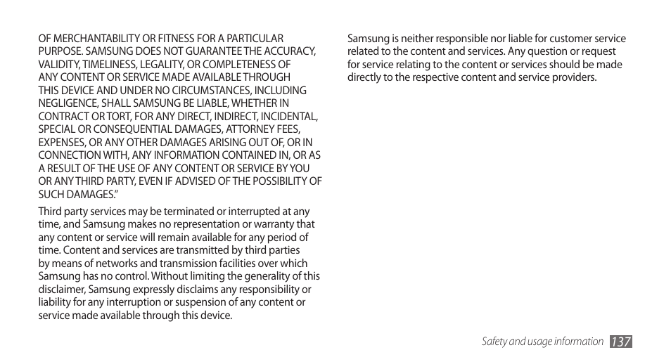 Samsung WAVE GT-S8500 User Manual | Page 137 / 145
