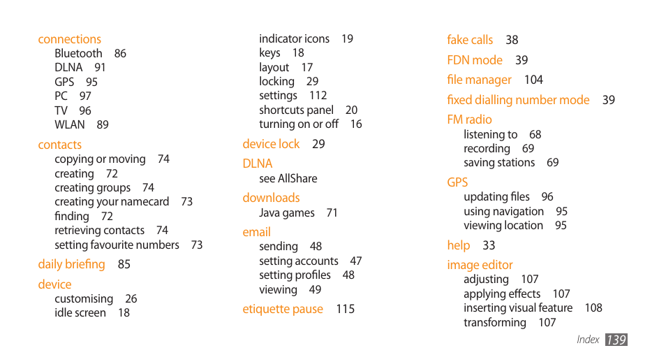 Samsung WAVE GT-S8500 User Manual | Page 139 / 145