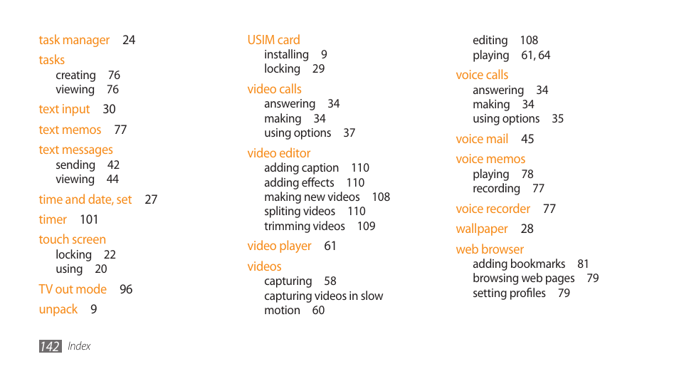 Samsung WAVE GT-S8500 User Manual | Page 142 / 145