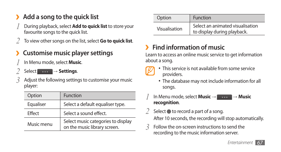 Samsung WAVE GT-S8500 User Manual | Page 67 / 145