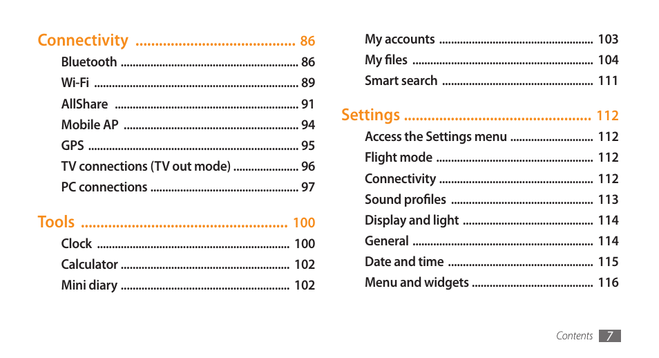 Samsung WAVE GT-S8500 User Manual | Page 7 / 145