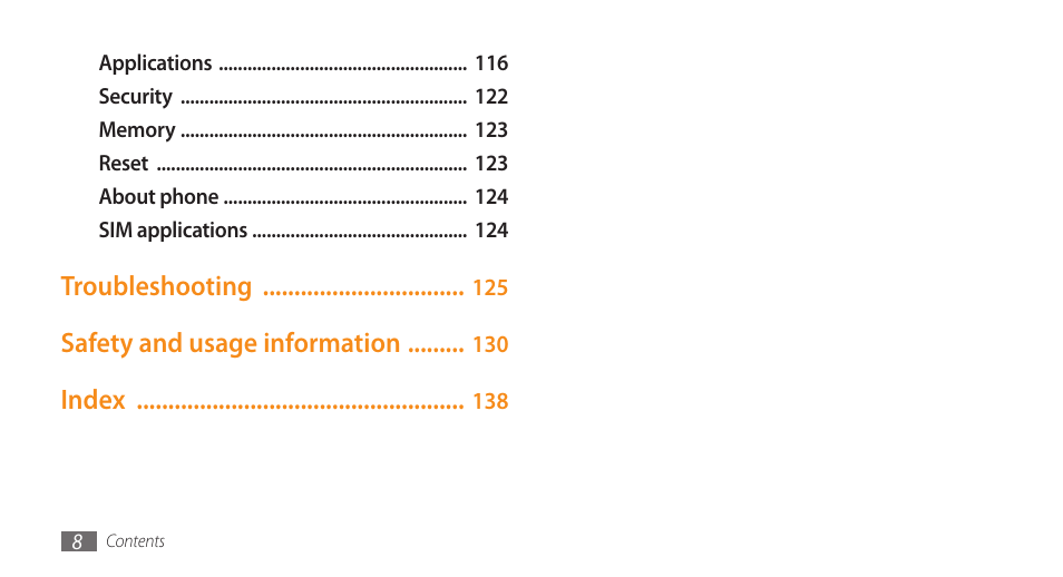 Samsung WAVE GT-S8500 User Manual | Page 8 / 145