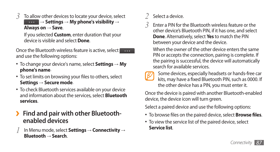 Samsung WAVE GT-S8500 User Manual | Page 87 / 145
