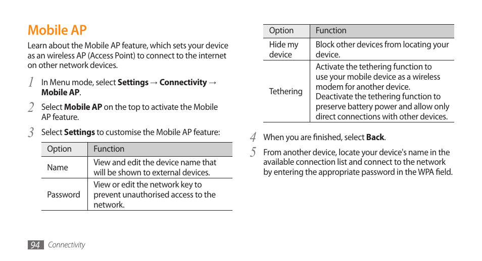 Mobile ap | Samsung WAVE GT-S8500 User Manual | Page 94 / 145