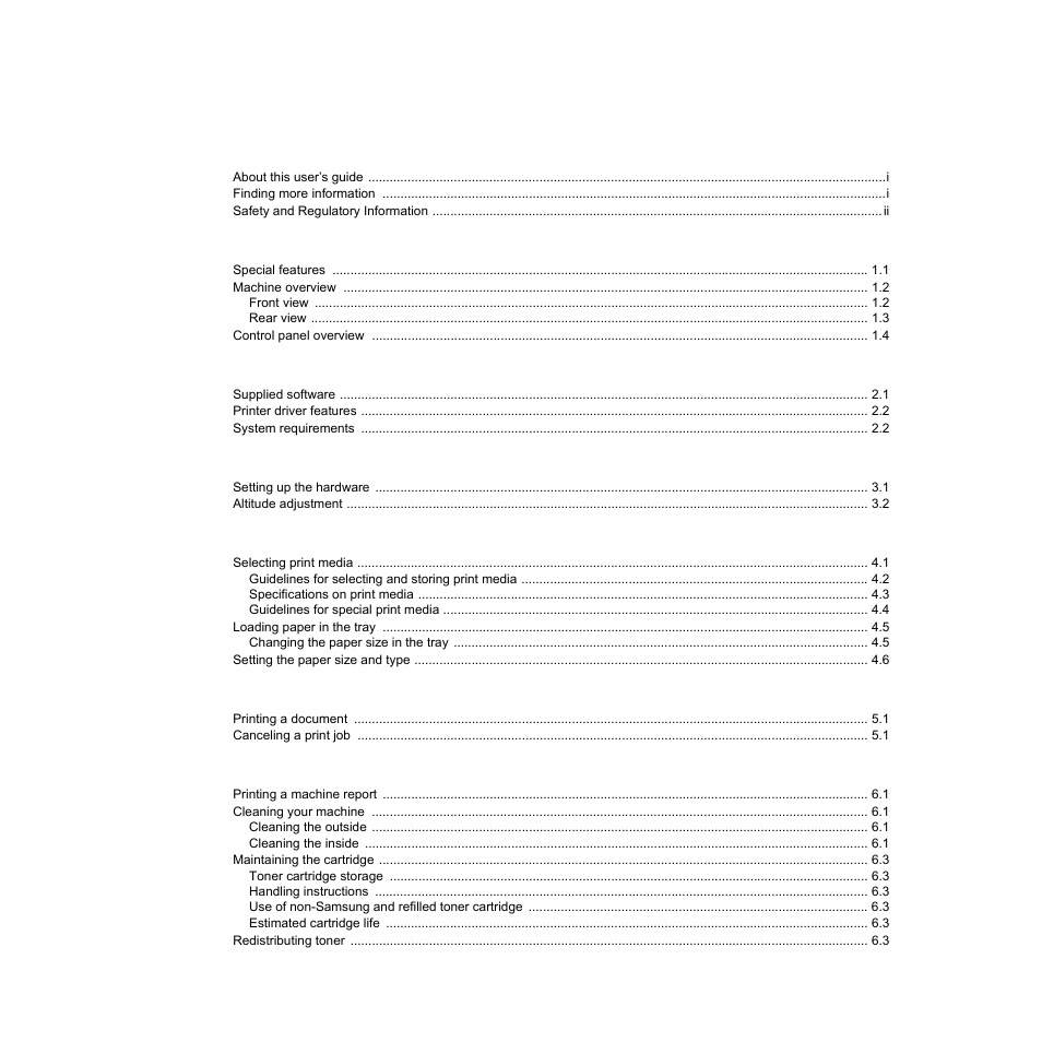 Samsung ML-1630 User Manual | Page 5 / 81