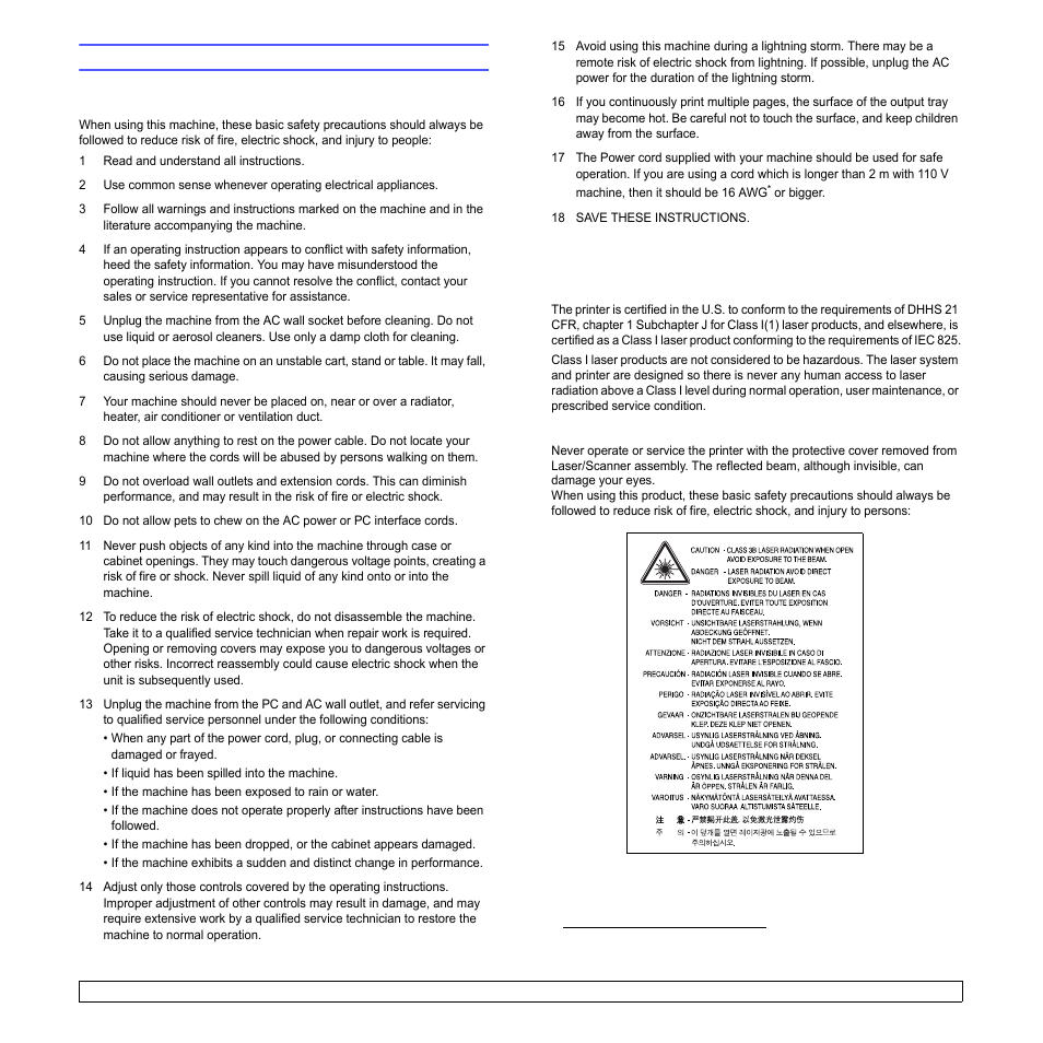 Safety and regulatory information, Important precautions and safety information, Environmental and safety consideration | Samsung ML-1630 User Manual | Page 8 / 81