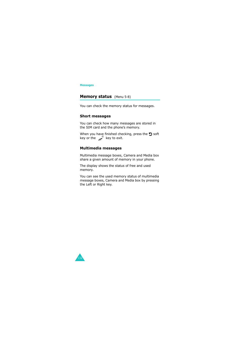 Memory status (menu 5-8) | Samsung GH68-06534A User Manual | Page 133 / 215