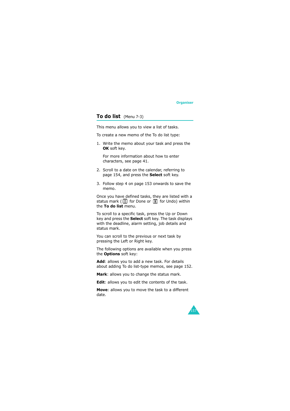 To do list (menu 7-3) | Samsung GH68-06534A User Manual | Page 158 / 215