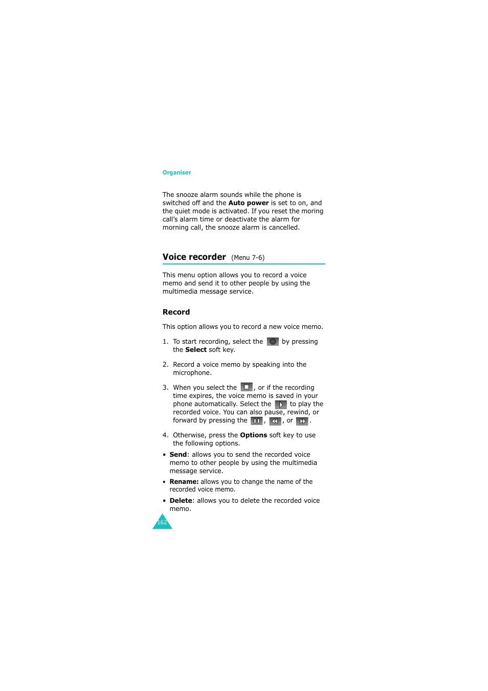 Voice recorder (menu 7-6), Voice recorder | Samsung GH68-06534A User Manual | Page 163 / 215