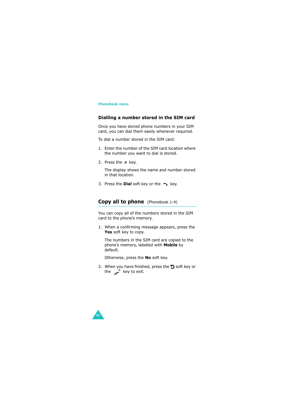 Copy all to phone (phonebook 1-4), Copy all to phone | Samsung GH68-06534A User Manual | Page 81 / 215