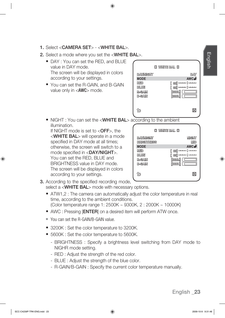 English _23 | Samsung SCC-C4339P User Manual | Page 23 / 36