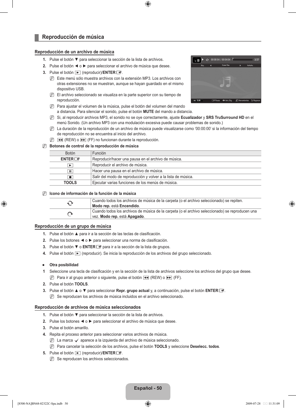 Reproducción de música | Samsung 8500 User Manual | Page 159 / 296
