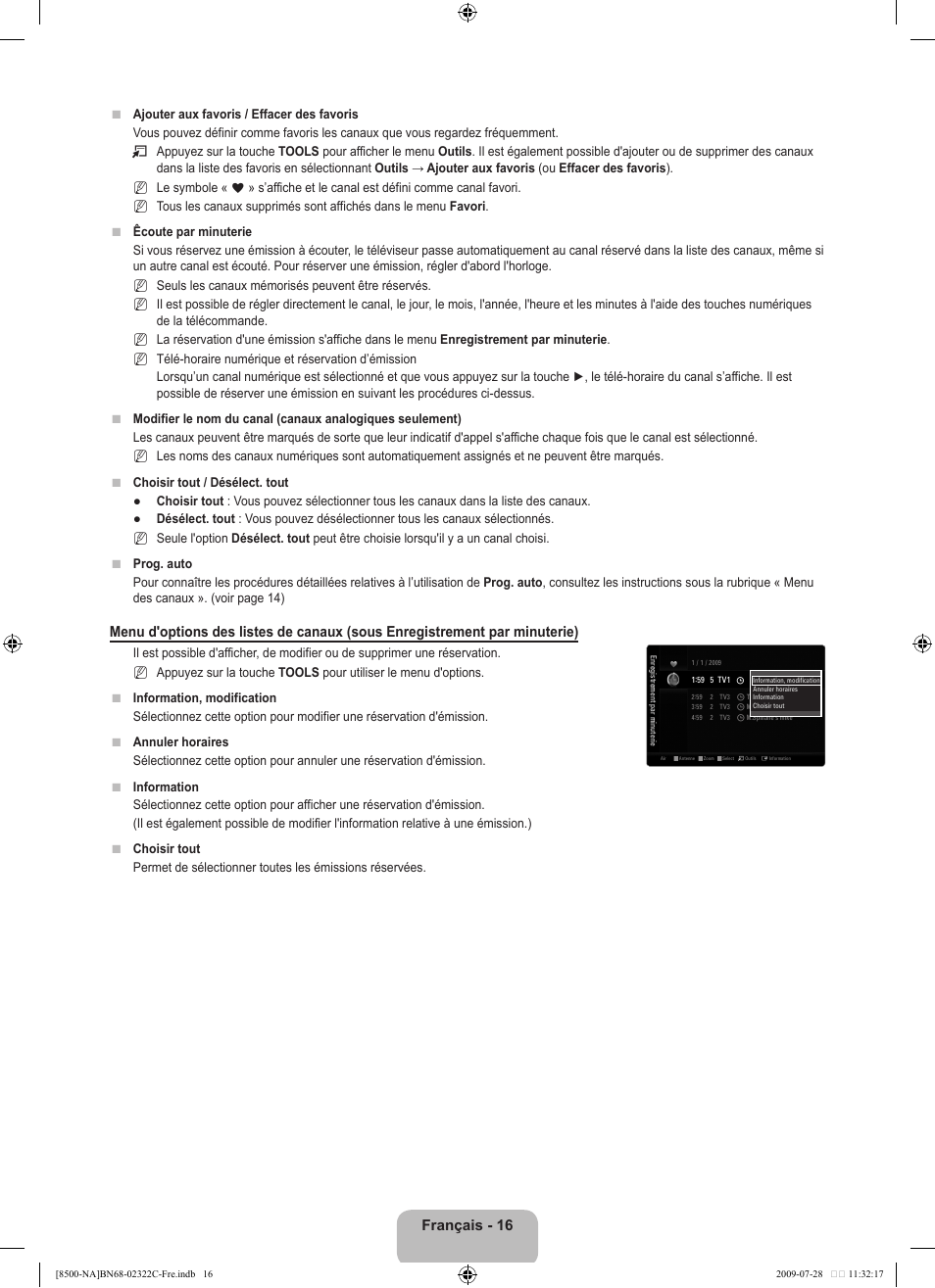 Français - 16 | Samsung 8500 User Manual | Page 220 / 296