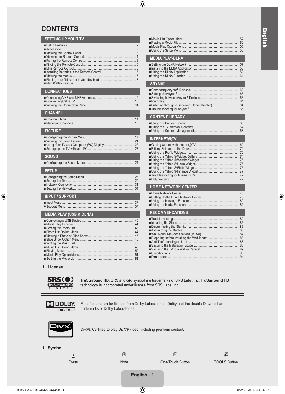 Samsung 8500 User Manual | Page 3 / 296