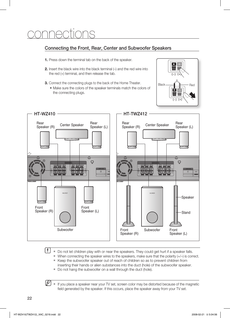 Connections | Samsung HT-TWZ412 User Manual | Page 23 / 74