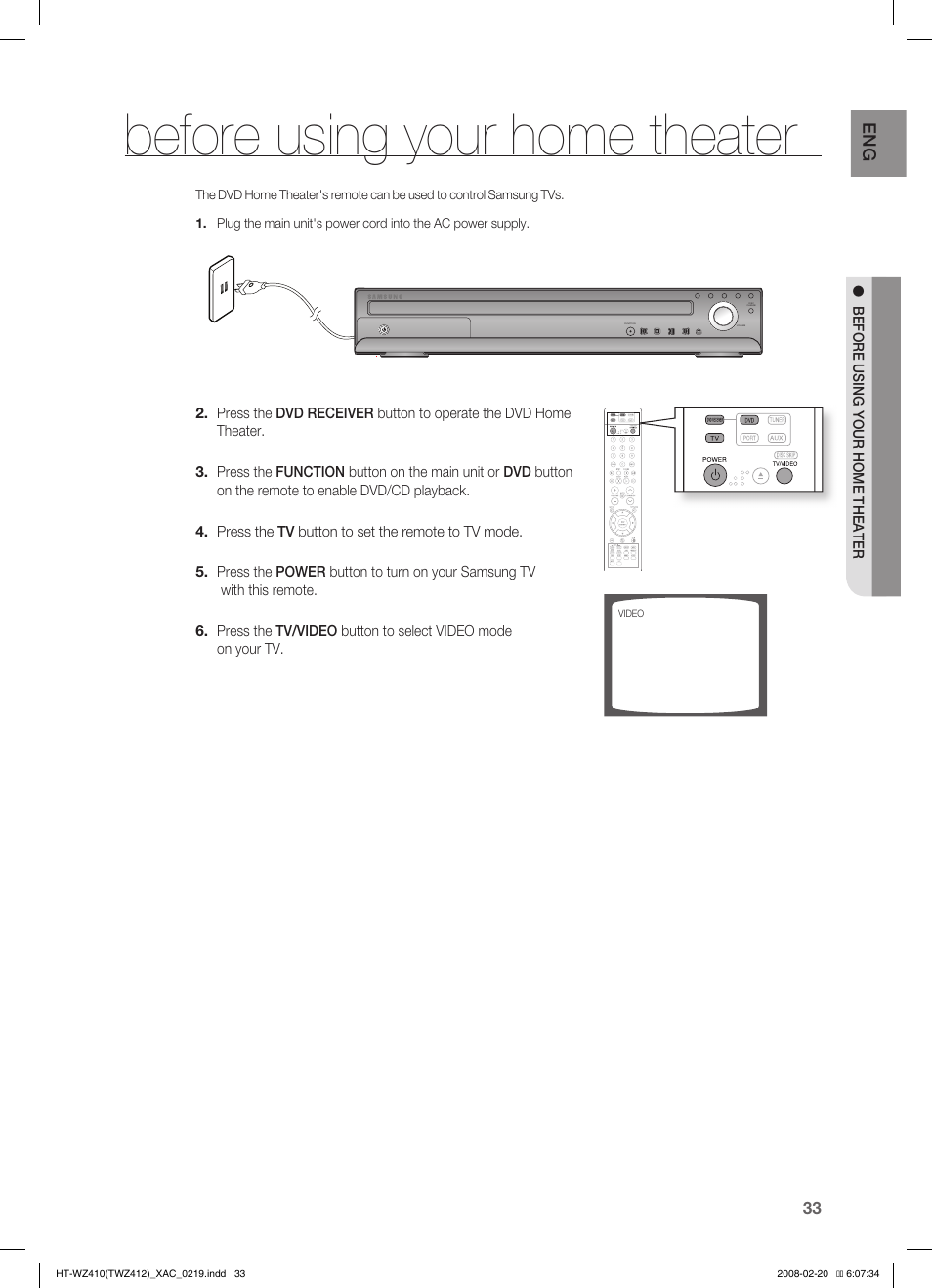 Before using your home theater, Playback, Disc playback | Samsung HT-TWZ412 User Manual | Page 34 / 74