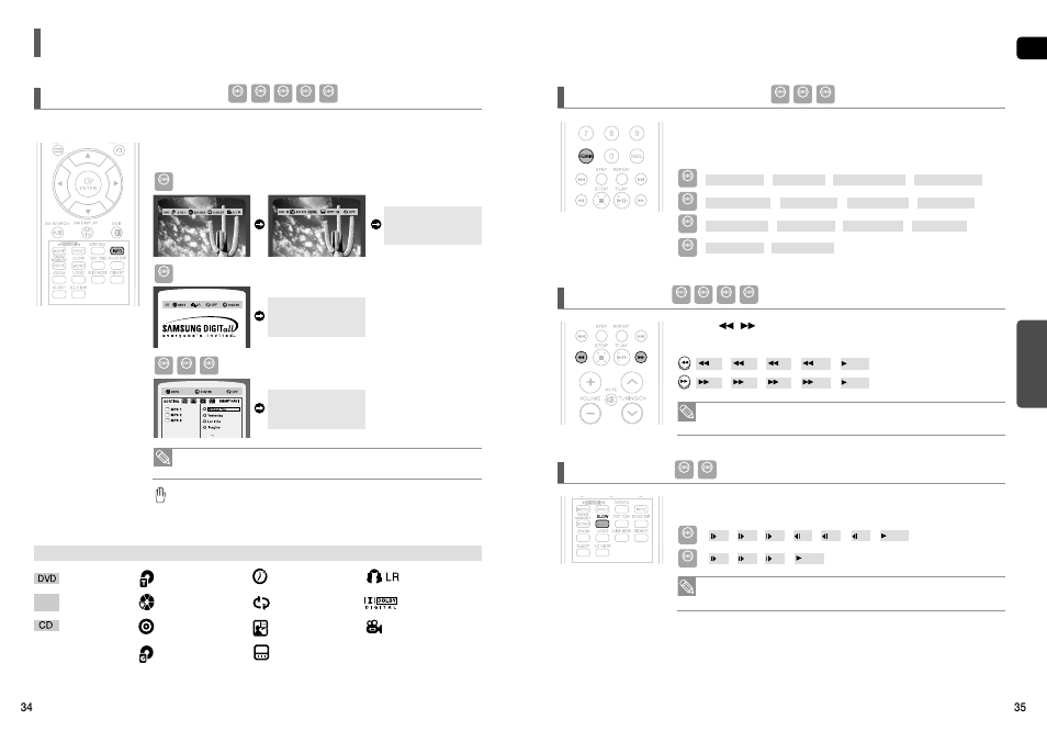 Using the playback function, Checking the remaining time, Fast playback | Slow playback, Displaying disc information, Eng opera tion | Samsung HT-TX75 User Manual | Page 18 / 39