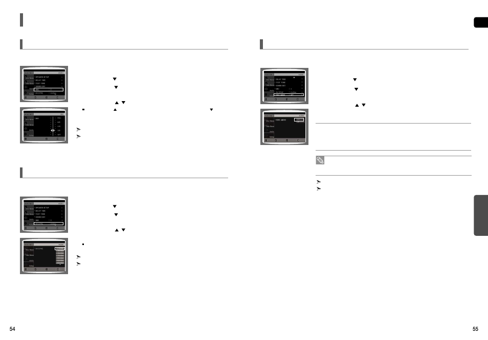 Setting the drc (dynamic range compression), Setting the av sync, Setting the hdmi audio | Settings, Con’t) | Samsung HT-TX75 User Manual | Page 28 / 39