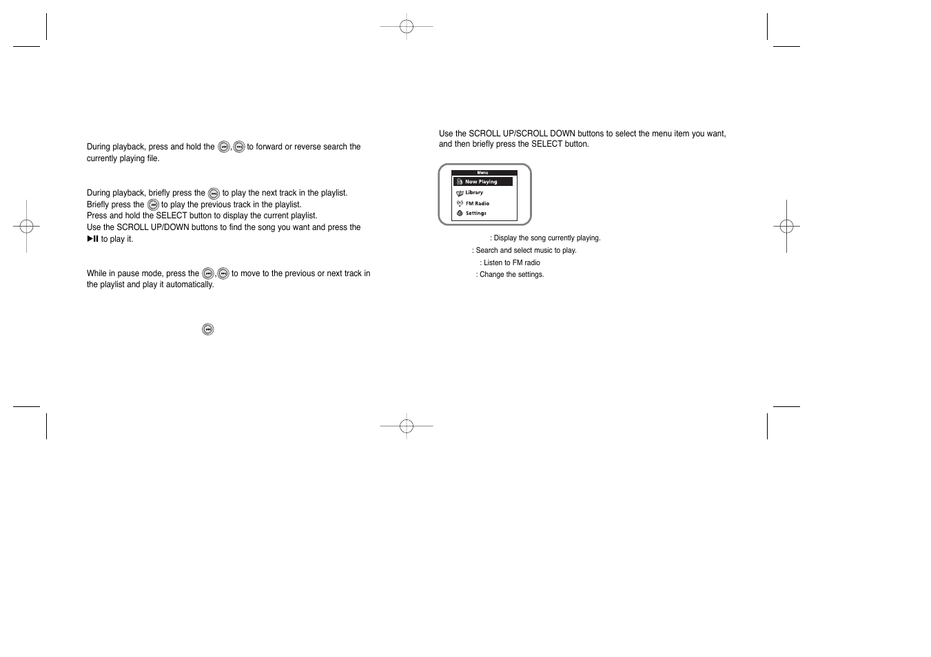 Searching within music files, Menu mode | Samsung YEPP YH-920 User Manual | Page 22 / 39
