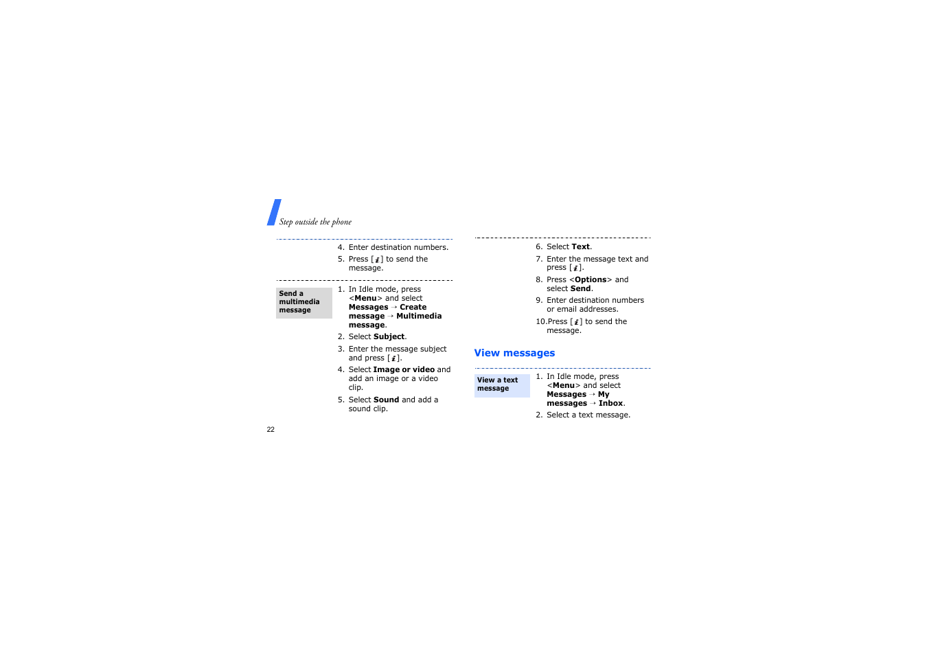 View messages | Samsung GH68-14886A User Manual | Page 25 / 46