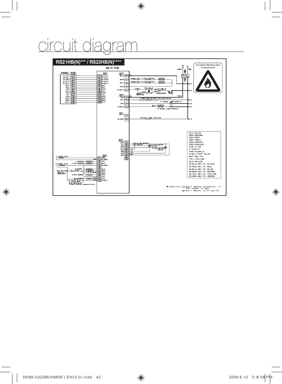 Circuit diagram | Samsung SRS600HNP User Manual | Page 42 / 44