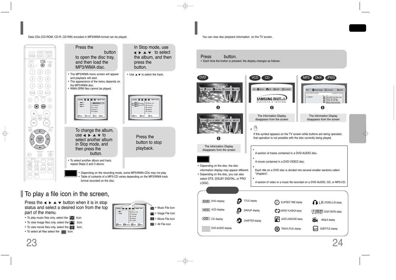 Displaying disc information | Samsung HT-Q45 User Manual | Page 13 / 41