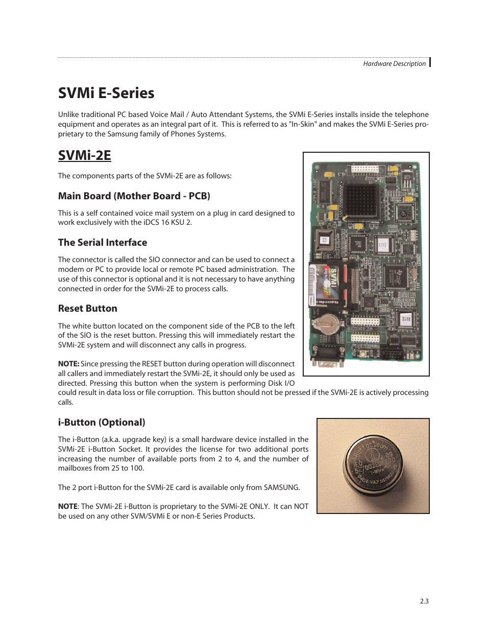 Svmi e-series, Svmi-2e | Samsung SVMi-8E User Manual | Page 11 / 40