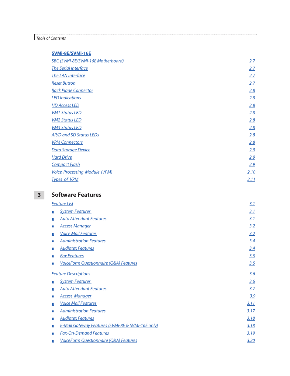 Software features | Samsung SVMi-8E User Manual | Page 4 / 40